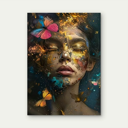 Ethereal Woman in Celestial Dust 40x60cm Metal Print Ready to Hang