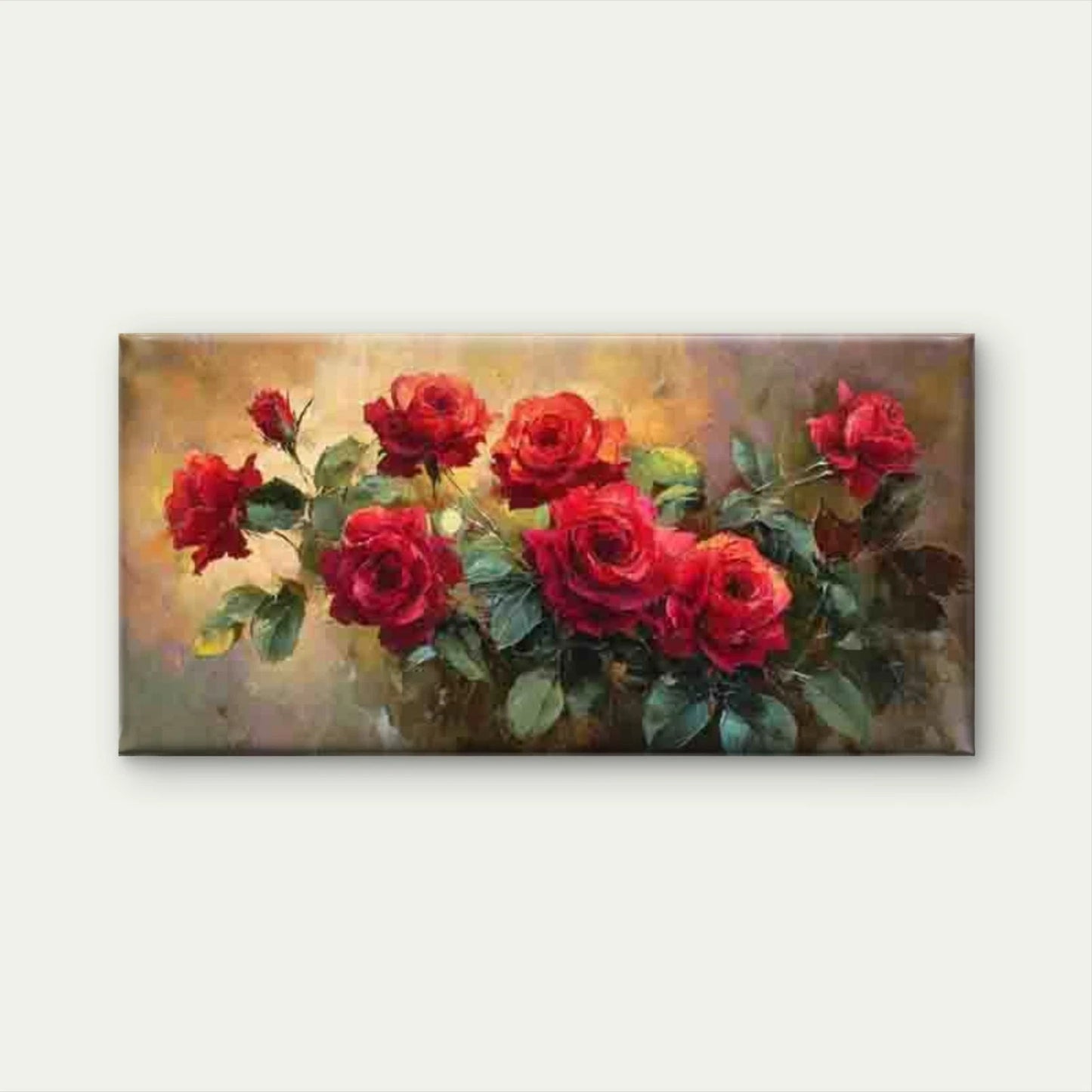 Classic Romantic Red Roses Wall Art Canvas Office Home Room Framed 120x60cm