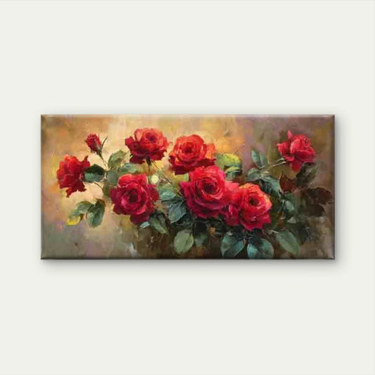 Classic Romantic Red Roses Wall Art Canvas Office Home Room Framed 120x60cm
