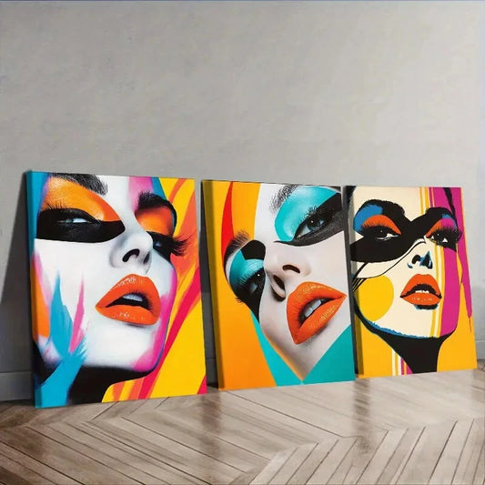 3pcs Women's poster Wall Art Set Canvas Framed 40x60cm - High Quality Print 100% Australian Made Wall Canvas Ready to Hang