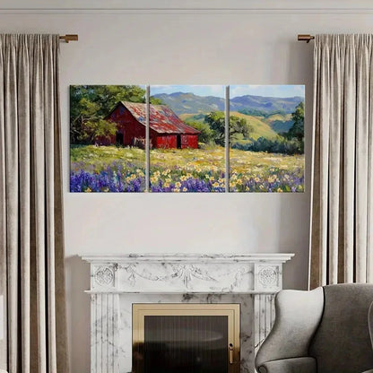3pcs Mountain Landscape Vintage Farmhouse Metal Print Ready to Hang Art - Bella Home Decor