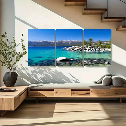3pcs Scenic California Landscape with Blue Sky Metal Print Ready to Hang Art
