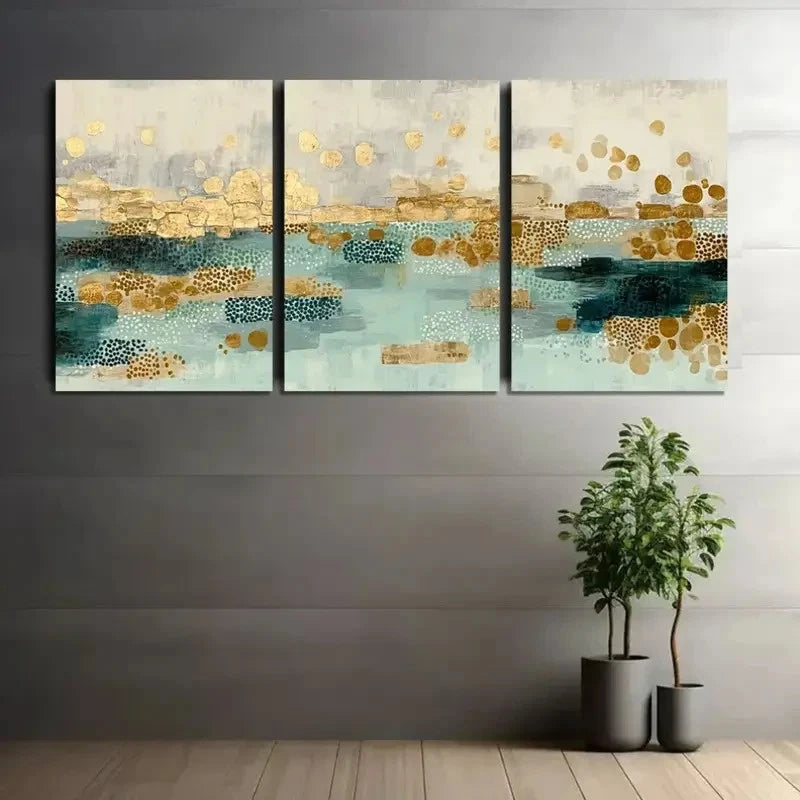 3pcs Coastal Landscape Abstract Beach Scene Metal Print Ready to Hang Art - Bella Home Decor
