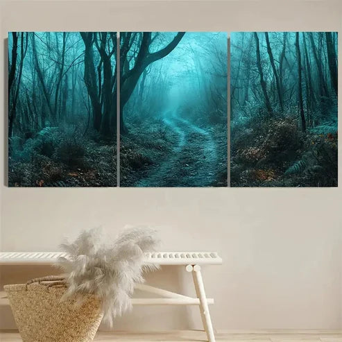 3pcs Ghostly Forest Path Halloween Art Spooky Wall Art Canvas Unframed - High Quality Print 100% Australian Made Wall Canvas - Bella Home Decor