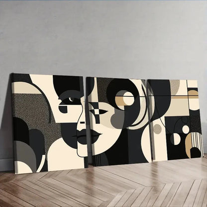 3pcs Cubist painting Wall Art Set Canvas Framed 50x70cm - High Quality Print 100% Australian Made Wall Canvas Ready to Hang