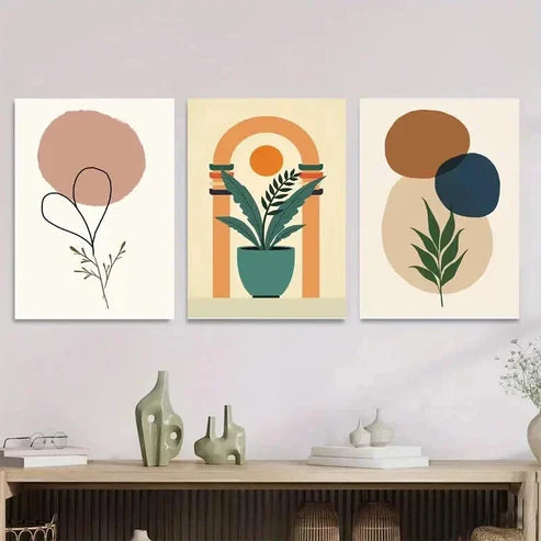 3pcs Modern Abstract Boho Style Wall Art Set Canvas Unframed - High Quality Print 100% Australian Made Wall Canvas