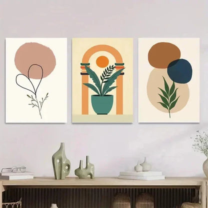 3pcs Modern Abstract Boho Style Wall Art Set Canvas Unframed - High Quality Print 100% Australian Made Wall Canvas