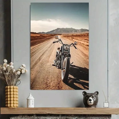 Vintage Motorcycle Classic Ride Minimal Style Art Poster 40x60cm Metal Print Ready to Hang - Bella Home Decor