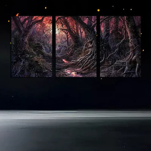 3pcs Enchanting Purple Forest Wall Art Canvas Unframed - High Quality Print 100% Australian Made Wall Canvas