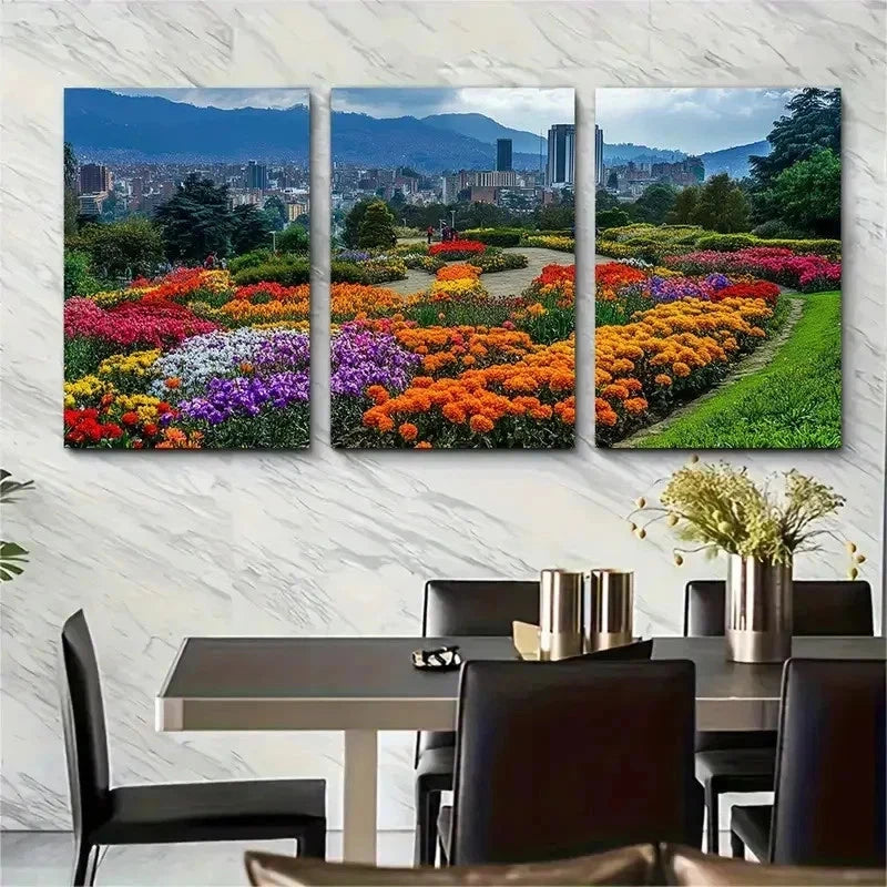 3pcs Botanical Garden Scene Vibrant Perfect Wall Art Set Canvas Framed 50x70cm - High Quality Print 100% Australian Made Wall Canvas Ready to Hang - Bella Home Decor