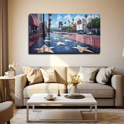Stars In New York Wall Art Canvas Office Home Room Framed 120x60cm