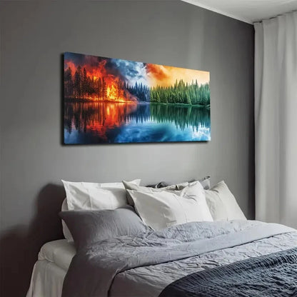 Nature And Disaster Wall Art canvas office home room framed 120x60cm