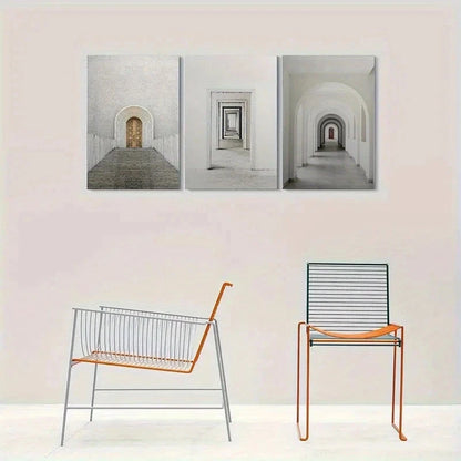 3pcs Abstract Architectural Photography Metal Print Ready to Hang Art - Bella Home Decor