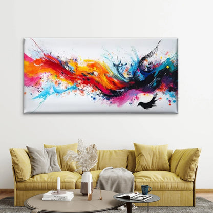 Vibrant Colorful Abstract Wall Art Canvas Office Home Room Framed 120x60cm