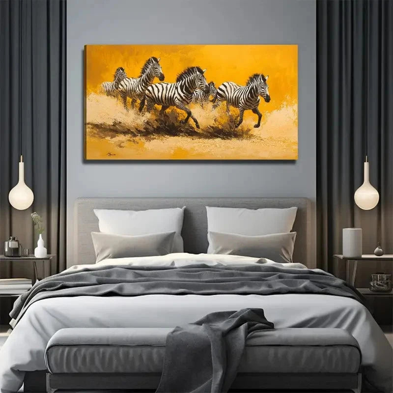 Modern Bohemian Style Zebra Wall Art Canvas Office Home Room Framed 120x60cm