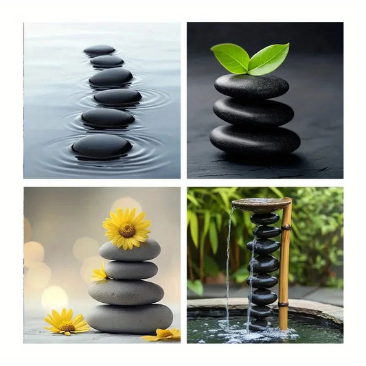 4pcs Tranquil Nature Scenery Posters Wall Art Canvas Framed