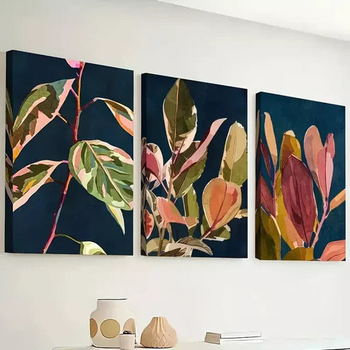 3pcs tropical plant leaf art decoration, plant Wall Art Canvas Unframed - High Quality Print 100% Australian Made Wall Canvas