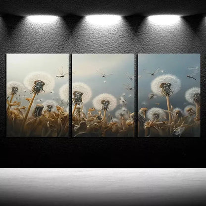 3pcs Charming Dandelion Wall Art Canvas Unframed - High Quality Print 100% Australian Made Wall Canvas - Bella Home Decor