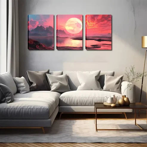 3pcs Huge Sun And Ground, New Launch Wall Art Canvas Unframed - High Quality Print 100% Australian Made Wall Canvas