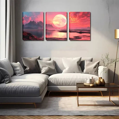 3pcs Huge Sun And Ground, New Launch Wall Art Canvas Unframed - High Quality Print 100% Australian Made Wall Canvas
