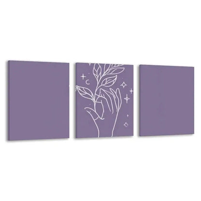 3pcs A Gentle Hand Holding The Cosmos   Wall Art Set Canvas Framed 60x90cm - High Quality Print 100% Australian Made Wall Canvas Ready to Hang - Bella Home Decor