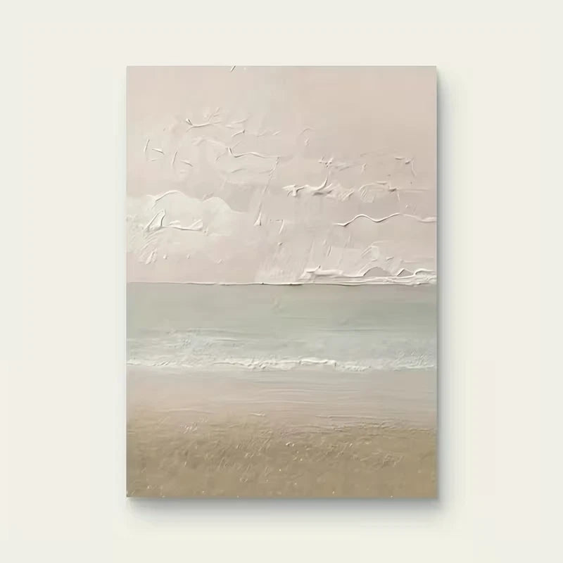 Abstract Pink & Blue Serene Seascape Metal Print Ready to Hang