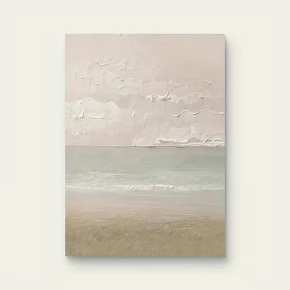Abstract Pink & Blue Serene Seascape Metal Print Ready to Hang