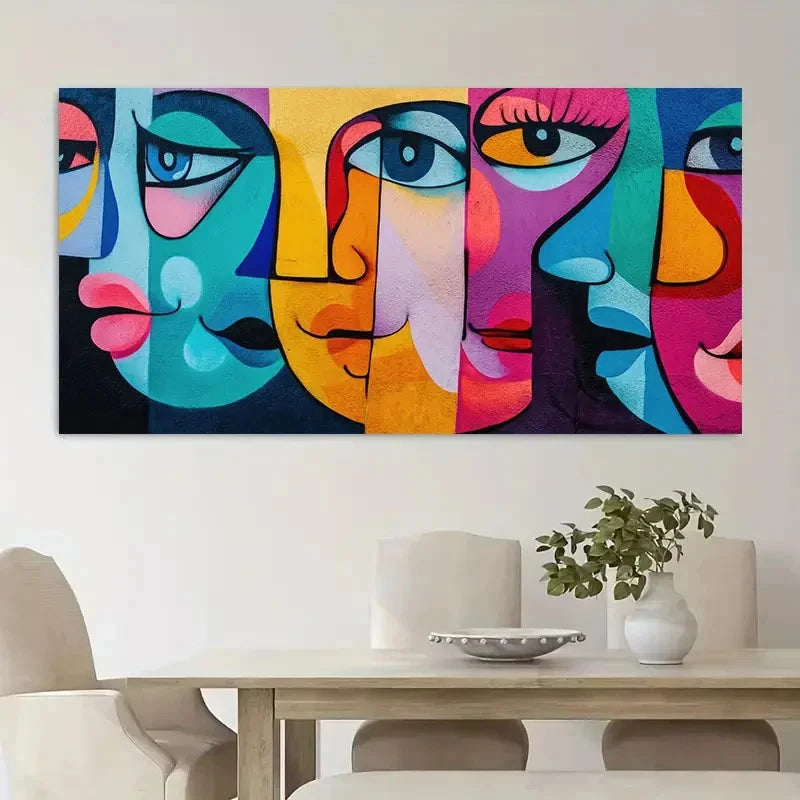 Modern Graffiti Realistic Mural Wall Art Canvas Office Home Room Framed 120x60cm