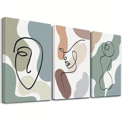 3pcsModern Minimalist Aesthetic Abstract Canvas Unframed - High Quality Print 100% Australian Made Wall Canvas