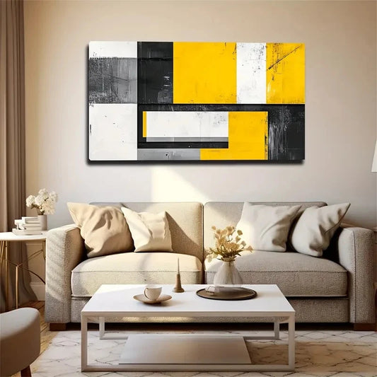 Frameless Minimalist Geometric Wall Art Canvas Office Home Room Framed 120x60cm