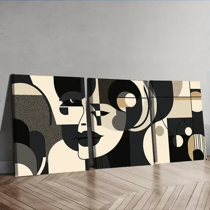 3pcs Cubist painting  Wall Art Set Canvas Unframed - High Quality Print 100% Australian Made Wall Canvas - Bella Home Decor