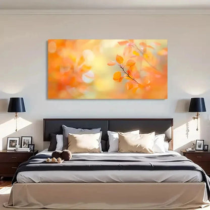Vibrant Autumn Trees Blur Wall Art Canvas Office Home Room Framed 120x60cm - Bella Home Decor