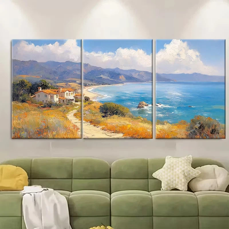 3pcs California Coastline Metal Print Ready to Hang Art - Bella Home Decor