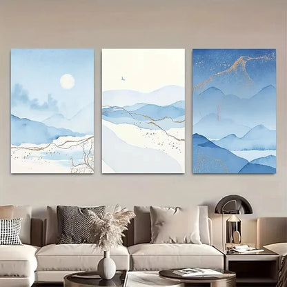 3pcs Stunning Coastal Blue Ocean Beach Scenes Metal Print Ready to Hang Art - Bella Home Decor