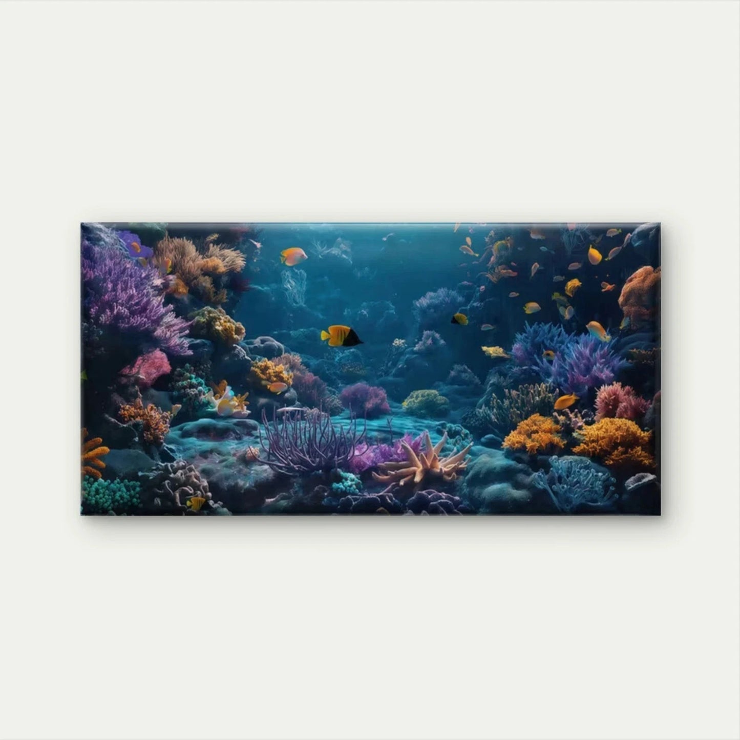 Underwater Coral Reef Wall Art Canvas Office Home Room Framed 120x60cm