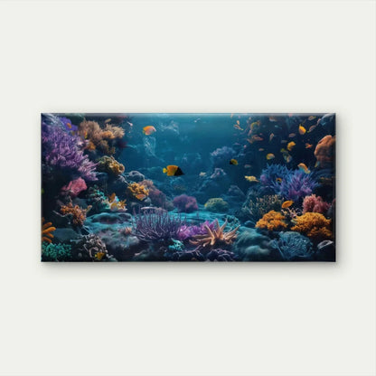 Underwater Coral Reef Wall Art Canvas Office Home Room Framed 120x60cm