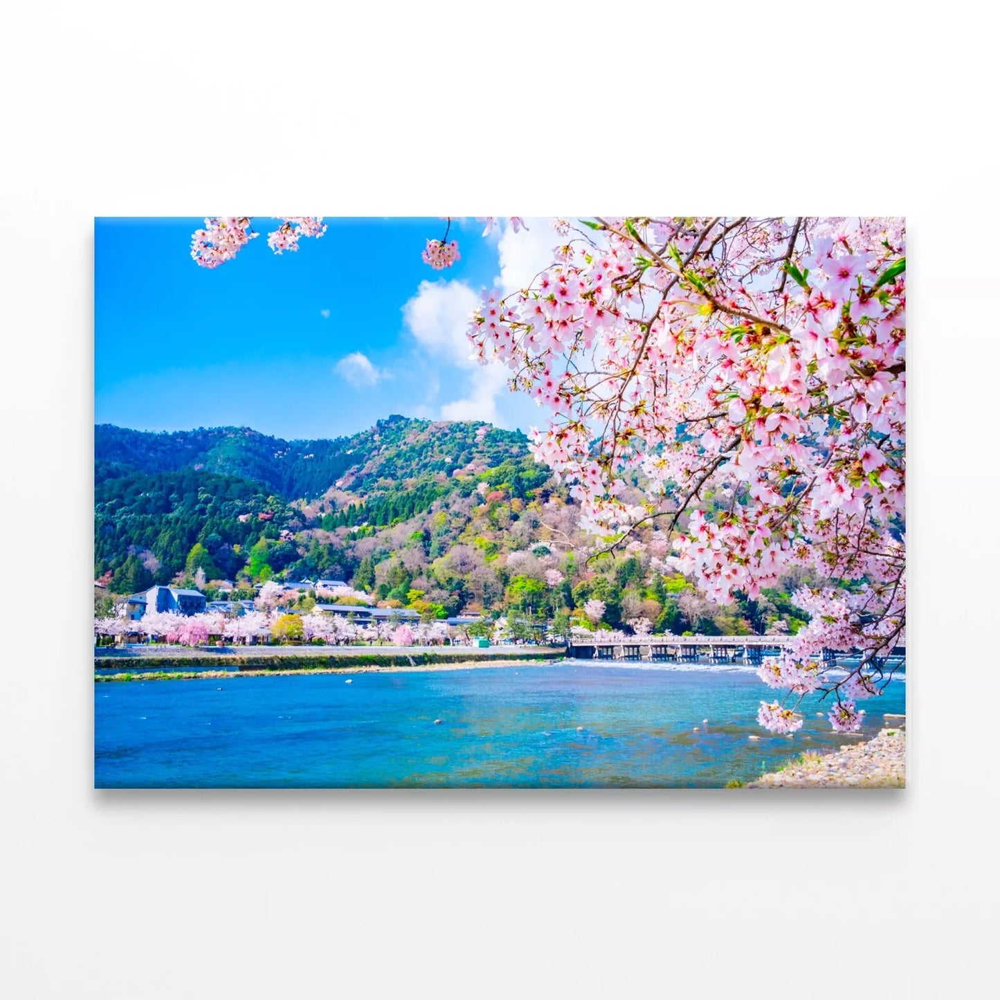 Bridge And Cherry Blossoms Wall Art Decor 100% Australian Made - Bella Home Decor