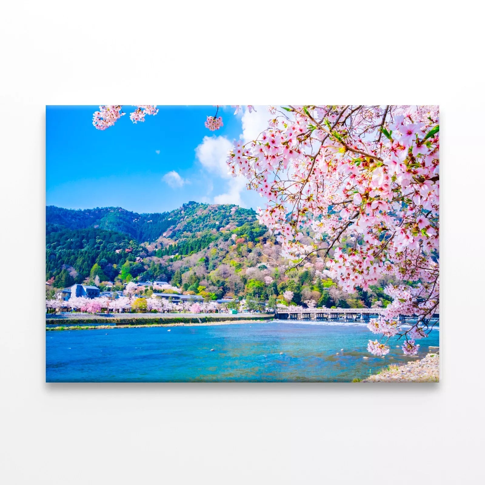 Bridge And Cherry Blossoms Wall Art Decor 100% Australian Made - Bella Home Decor