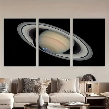 3pcs SATURN Aurora Design Metal Print Ready to Hang Art