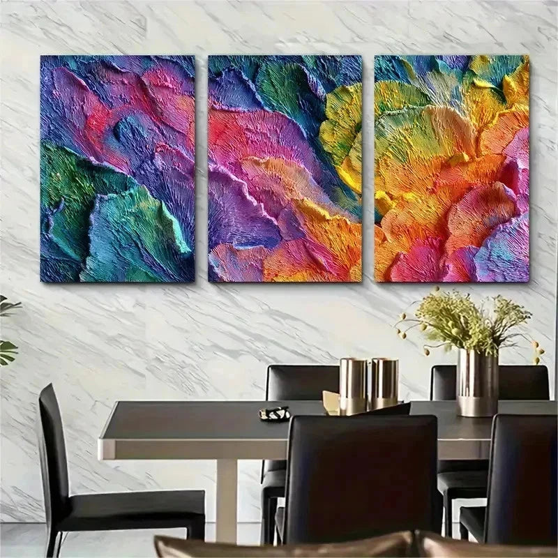 3pcs Sunset Mountain Impressionist Perfect Wall Art Set Canvas Framed 50x70cm - High Quality Print 100% Australian Made Wall Canvas Ready to Hang