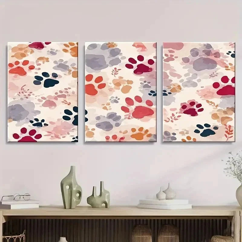 3pcs Abstract Artistic Cat Pattern Wall Art Set Canvas Framed 40x60cm - High Quality Print 100% Australian Made Wall Canvas Ready to Hang - Bella Home Decor