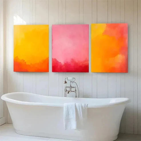 3pcs Abstract Watercolor Gradient Warm Perfect Wall Art Canvas Unframed - High Quality Print 100% Australian Made Wall Canvas - Bella Home Decor
