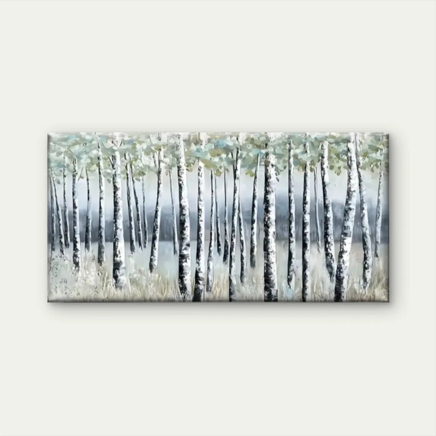 Trees Woods Nature Grey Wall Art Canvas Office Home Room Framed 120x60cm