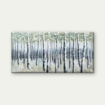 Trees Woods Nature Grey Wall Art Canvas Office Home Room Framed 120x60cm