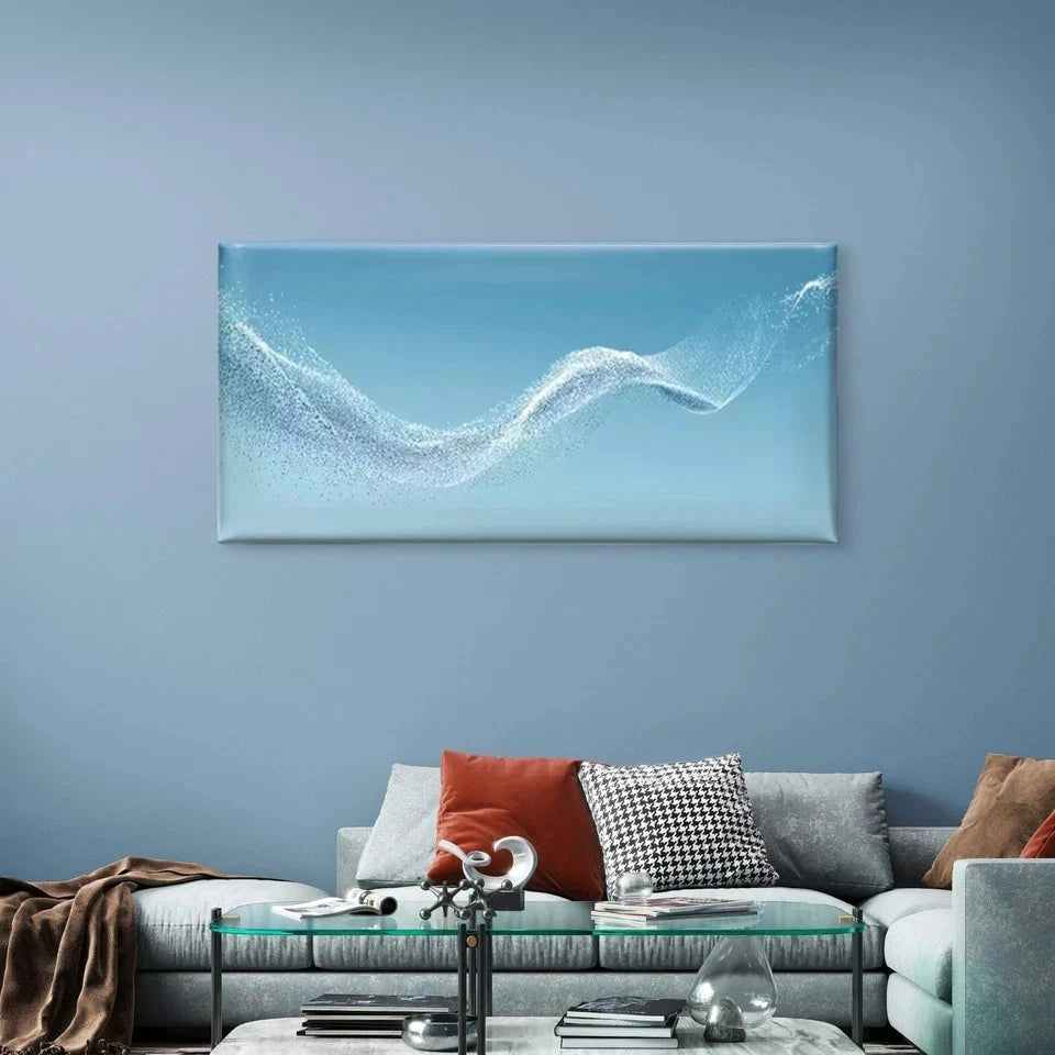 Abstract Blue Lines Wall Art Canvas Office Home Room Framed 120x60cm