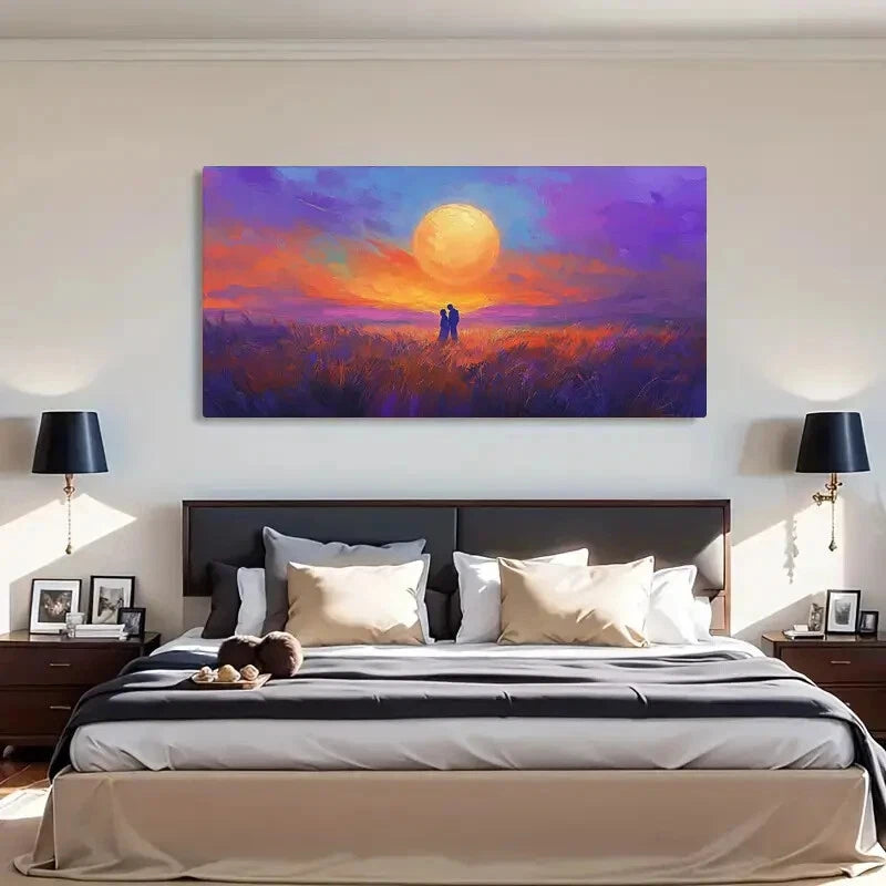 Sunlit Forest Landscape Floral Wall Art Canvas Office Home Room Framed 120x60cm - Bella Home Decor