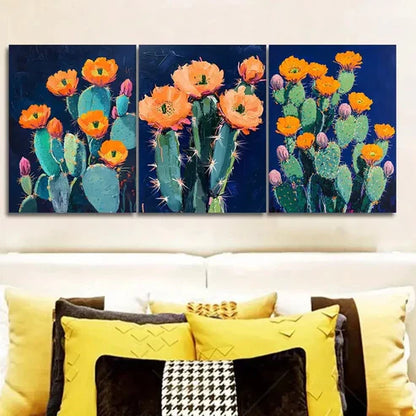3pcs Night cactus Wall Art Set Canvas Unframed - High Quality Print 100% Australian Made Wall Canvas
