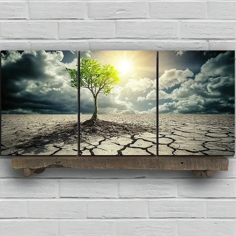 3pcs Desert Plant with Great Vitality Metal Print Ready to Hang Art - Bella Home Decor