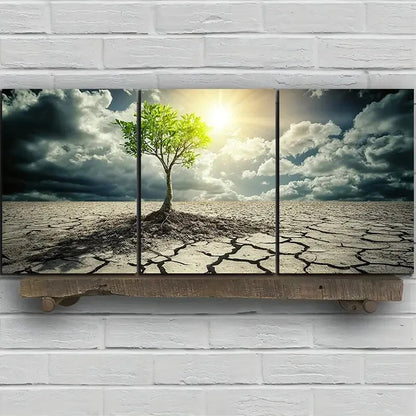 3pcs Desert Plant with Great Vitality Metal Print Ready to Hang Art - Bella Home Decor