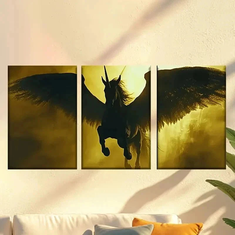3pcs Black and White Horse, Artist Drawing Wall Art Set Canvas Framed 40x60cm - High Quality Print 100% Australian Made Wall Canvas Ready to Hang - Bella Home Decor
